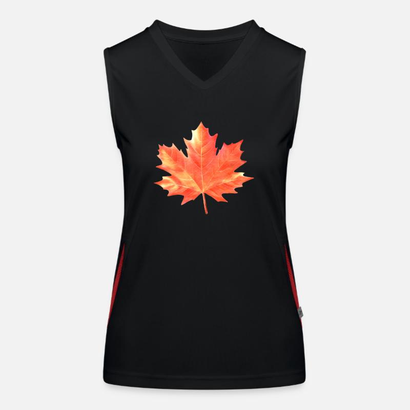 Maple Leaf Couleurs colorées Maple Tree Forest Warm Débardeur respirant contrasté Femme