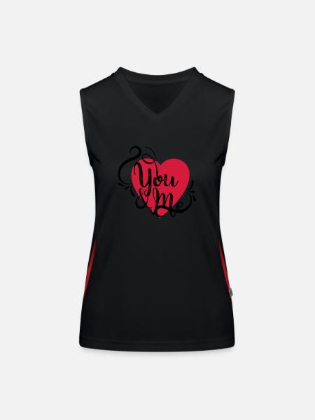 YOU AND ME - Women's Functional Contrast Tank Top - black/red - Front