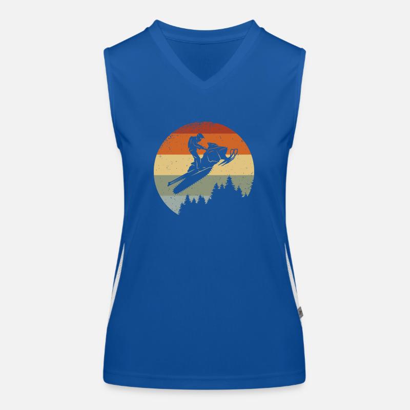 snowmobile silhouette Women's Functional Contrast Tank Top
