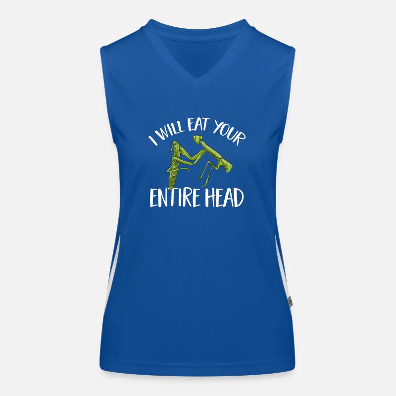 Praying mantis, insect collector, entomologist Women's Functional Contrast Tank Top