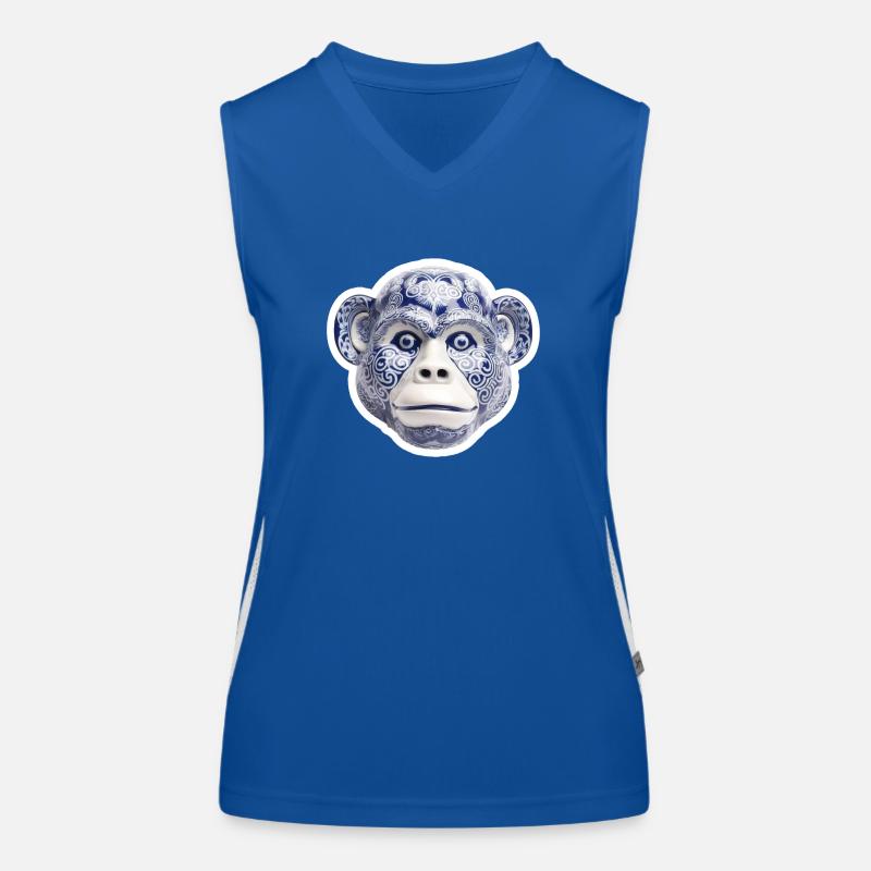 Keramisches Affengesicht Funktionelles Kontrast-Tank Top für Frauen