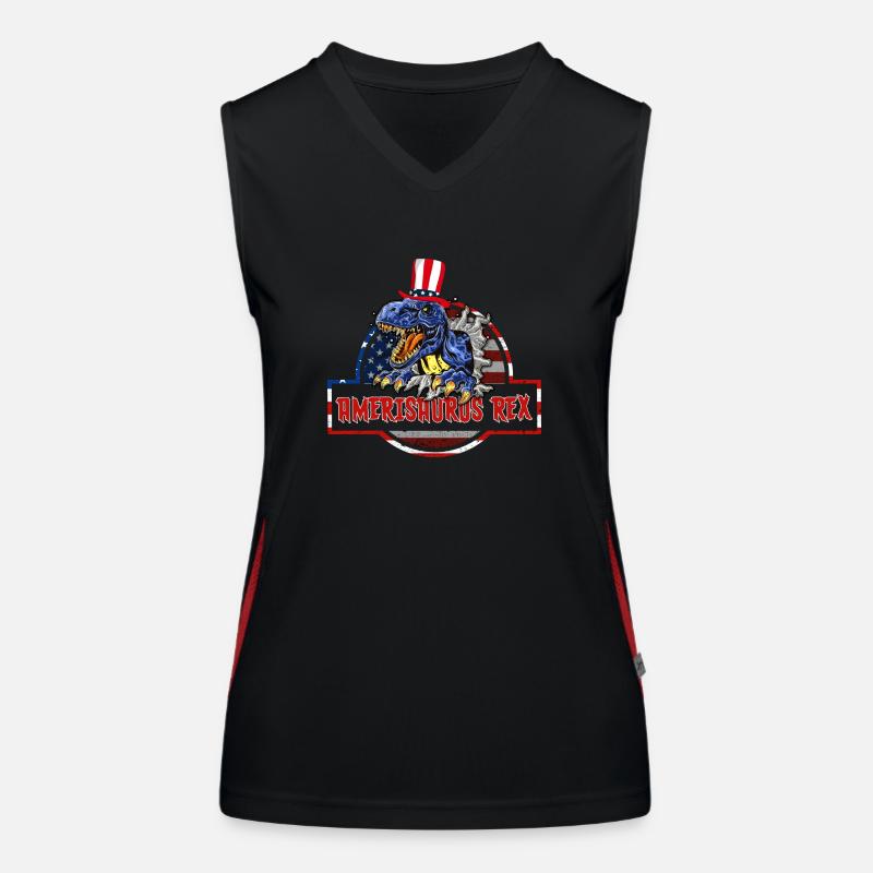 4. Juli Amerisaurus Rex Funktionelles Kontrast-Tank Top für Frauen