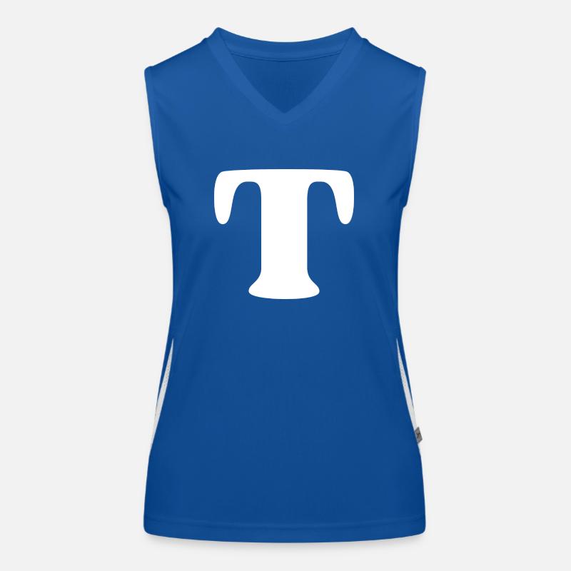 Buchstabe T Funktionelles Kontrast-Tank Top für Frauen