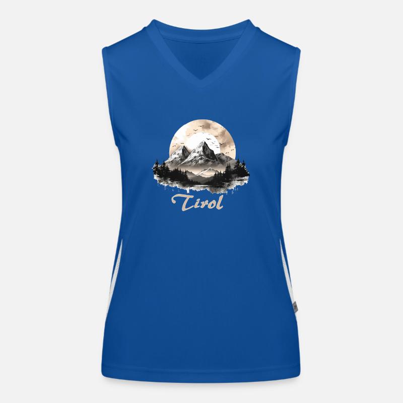 Tyrol motif with mountains for Tyroleans Women's Functional Contrast Tank Top
