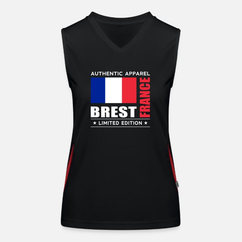 Brest - Women's Functional Contrast Tank Top - black/red