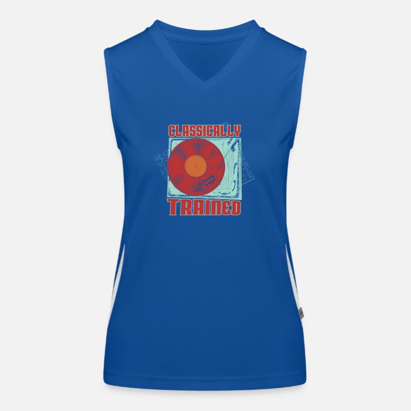 Classically Trained Vintage Record Player Women's Functional Contrast Tank Top