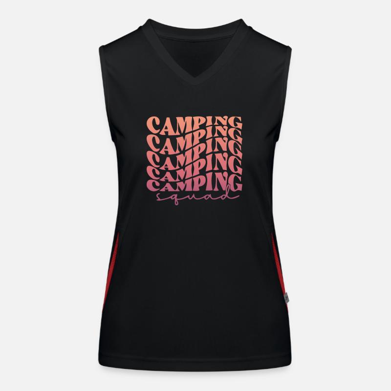 Camping Camping Camping Squad Funktionelles Kontrast-Tank Top für Frauen