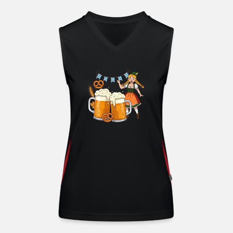 Dirndle Bier Funktionelles Kontrast-Tank Top für Frauen