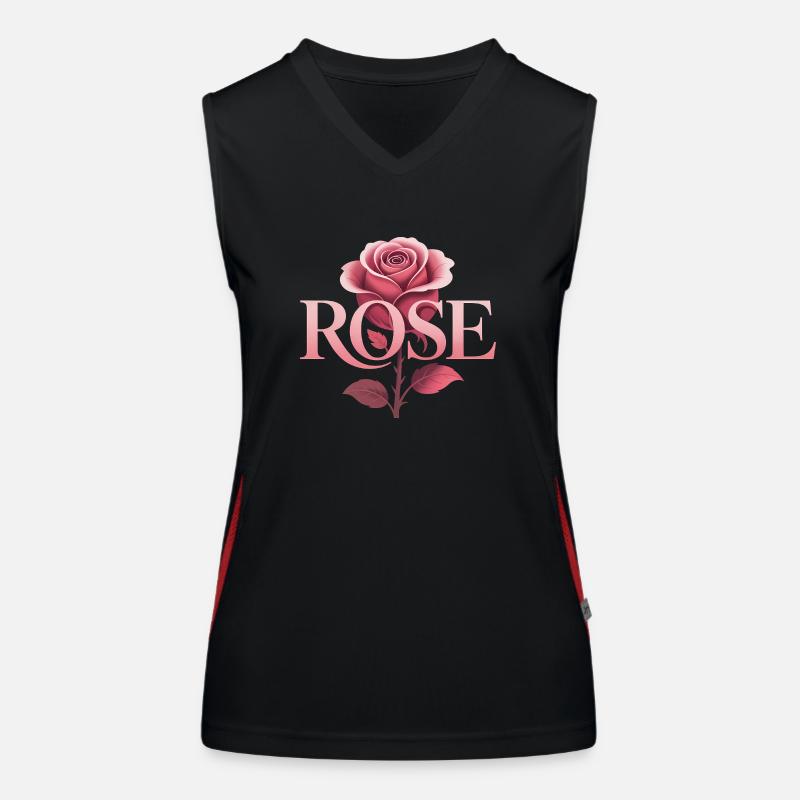 Rose - Logo botanique cool Débardeur respirant contrasté Femme