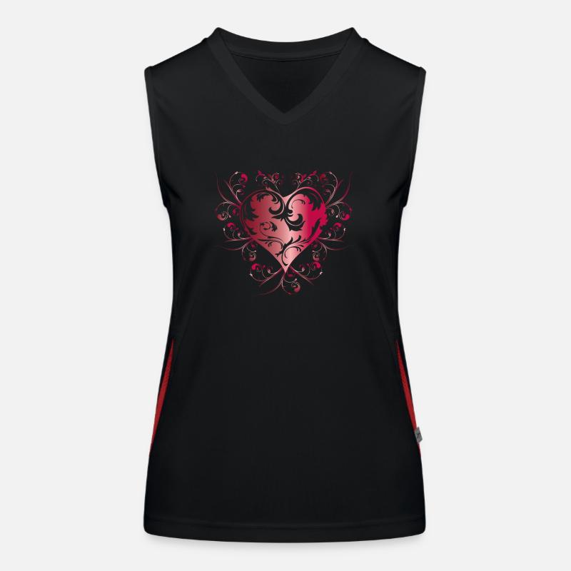 heart red Débardeur respirant contrasté Femme