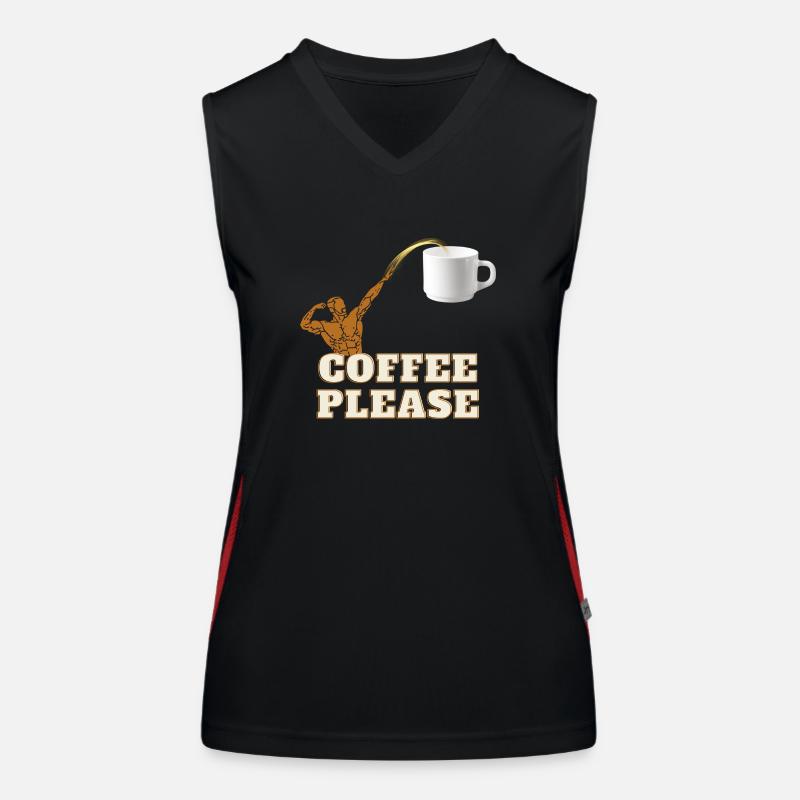 Coffee Please Funktionelles Kontrast-Tank Top für Frauen