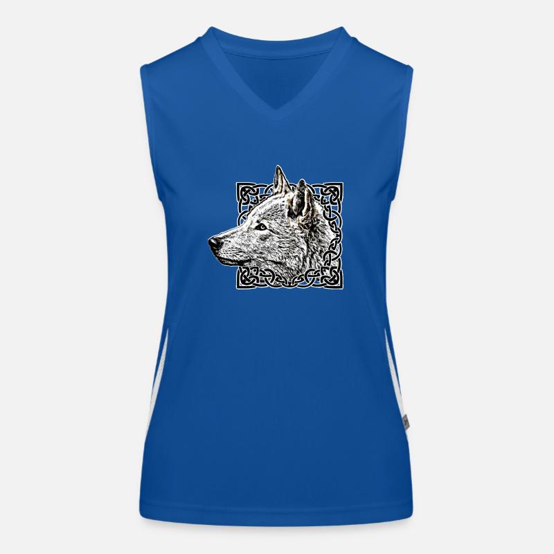 Wolf, grau Funktionelles Kontrast-Tank Top für Frauen