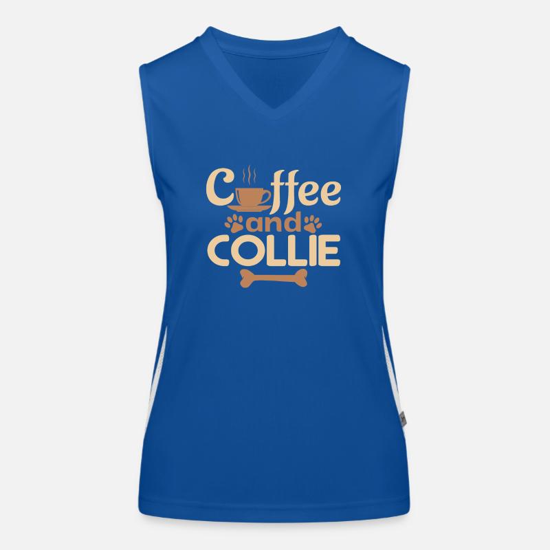 coffe and collie pet lover Women's Functional Contrast Tank Top