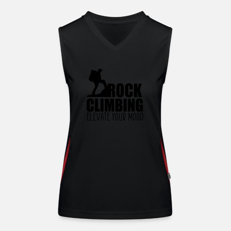 Rock climbing elevate your mood quote - Women's Functional Contrast Tank Top - black/red