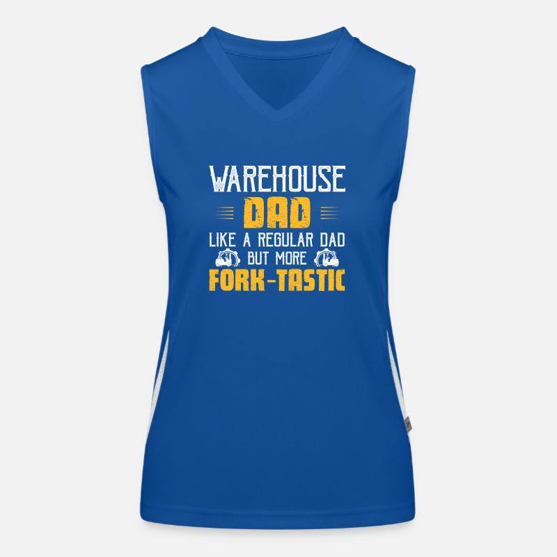Warehouse Dad Like A Regular Dad Forklift Driver Funktionelles Kontrast-Tank Top für Frauen