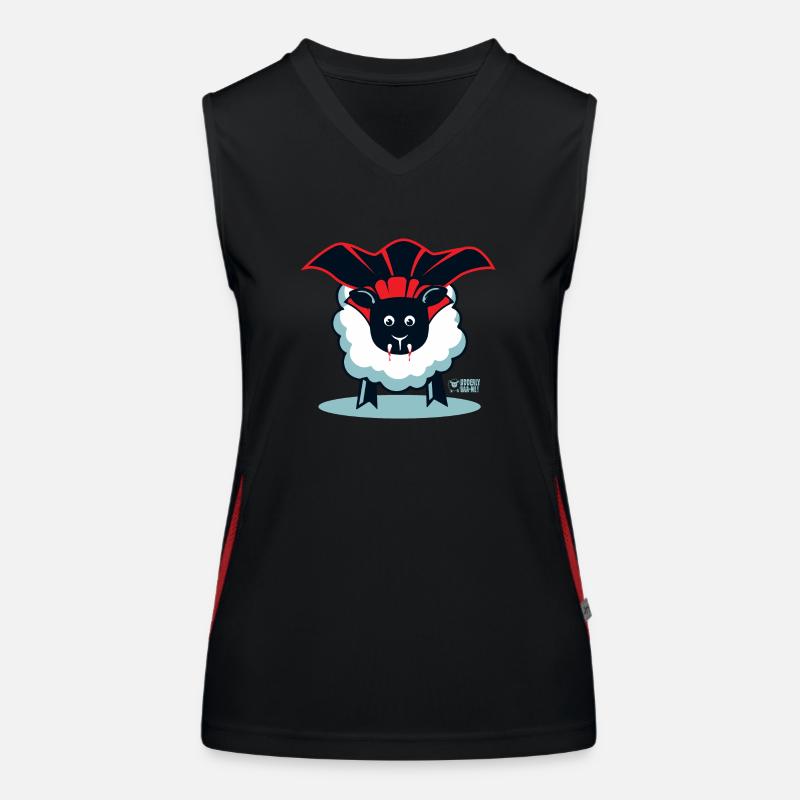 Schaf ein Vampir? Funktionelles Kontrast-Tank Top für Frauen