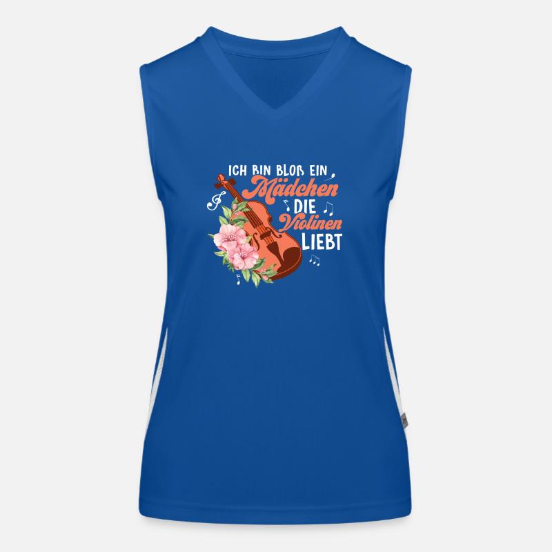 Ich Bin Bloß Ein Mädchen Die Violinen Liebt Geige Funktionelles Kontrast-Tank Top für Frauen