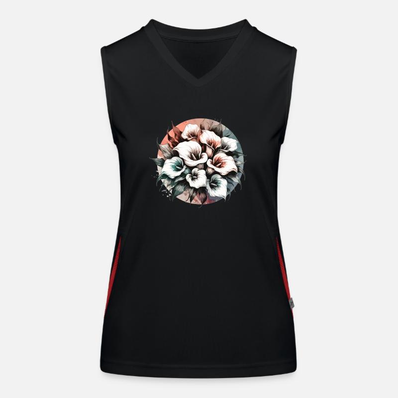 Calla Lilies Drawn - Women's Functional Contrast Tank Top - black/red