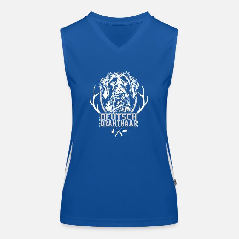 Deutsch Drahthaar Portrait Hunde Jagdhund Wilsigns Funktionelles Kontrast-Tank Top für Frauen