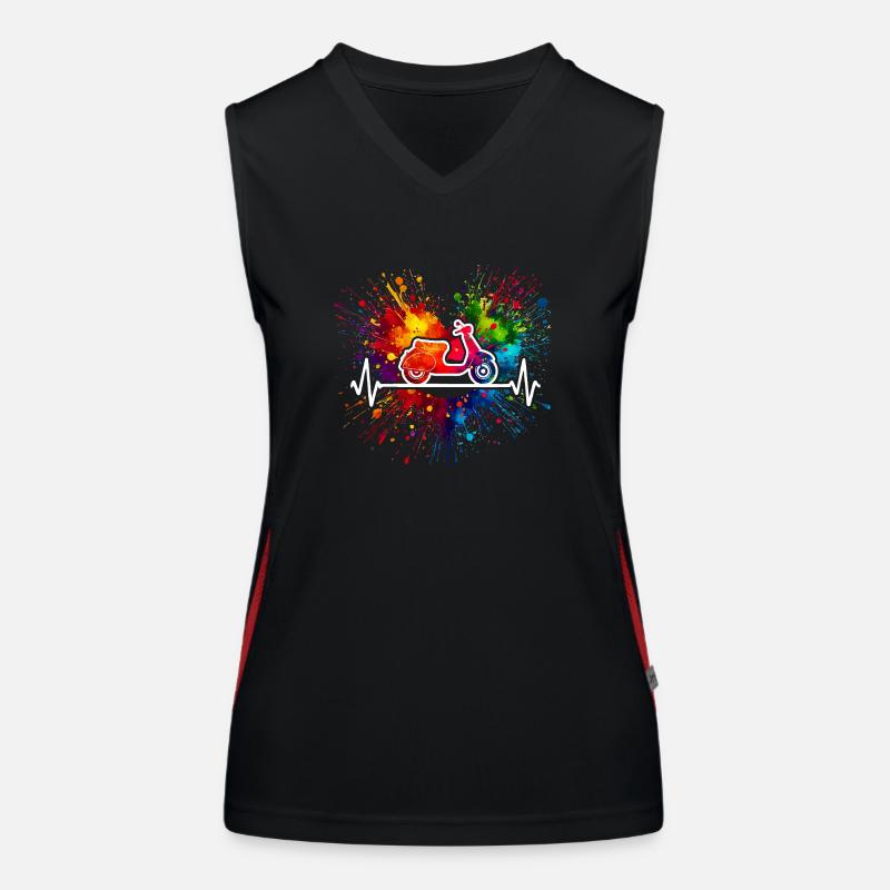 Roller Herzschlag Farbspritzer Funktionelles Kontrast-Tank Top für Frauen