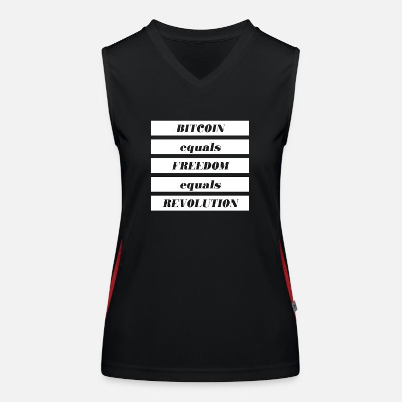 bitcoin equals freedom equals revolution Women's Functional Contrast Tank Top