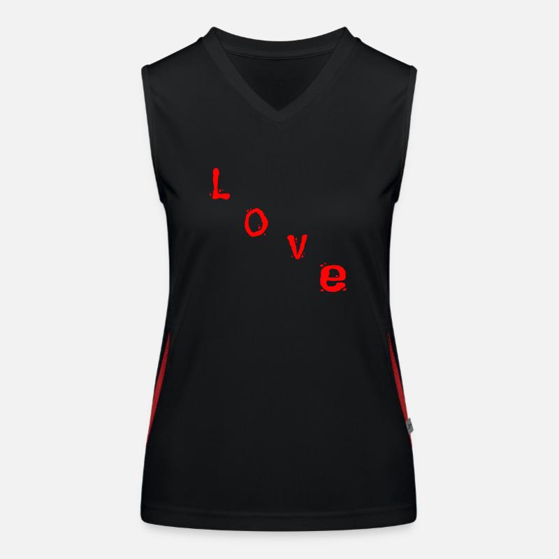 Love - Women's Functional Contrast Tank Top - black/red