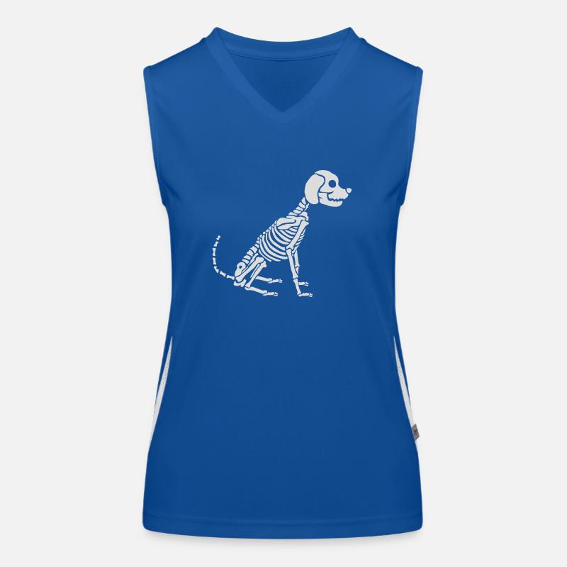 Skelett Hund Halloween Design Funktionelles Kontrast-Tank Top für Frauen