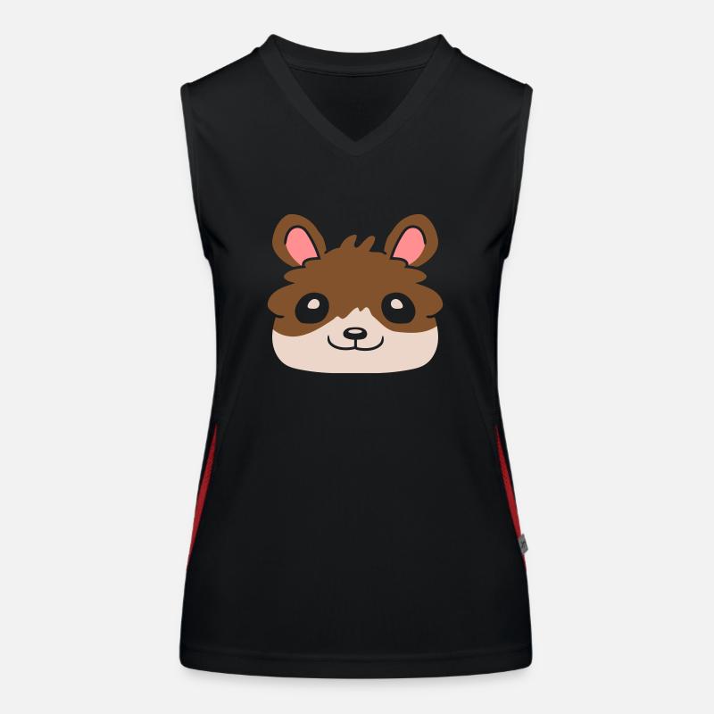 Hamster Gesicht Comic Geschenkidee Funktionelles Kontrast-Tank Top für Frauen