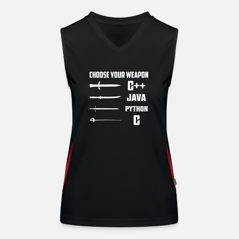 Choose Your Weapon C++, Java, Python, C Coding Pro Funktionelles Kontrast-Tank Top für Frauen