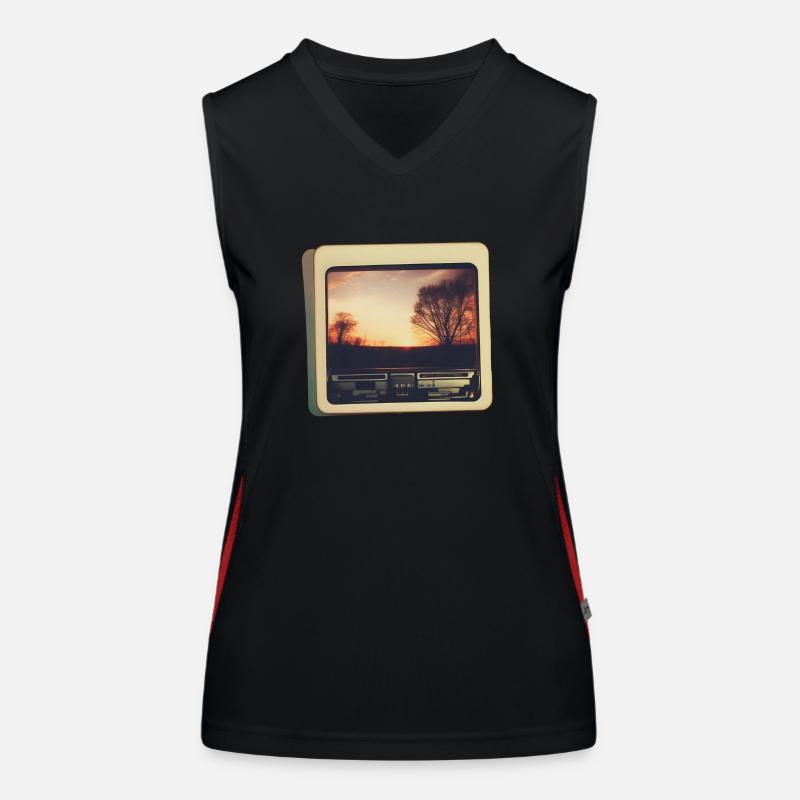 Nostalgischer Horizont Funktionelles Kontrast-Tank Top für Frauen
