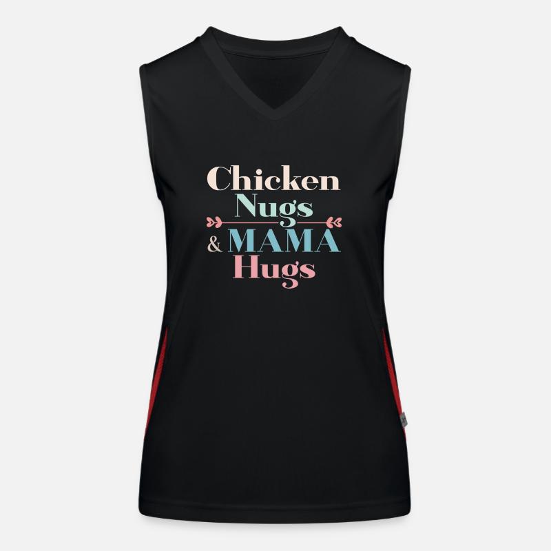 Nugs de poulet et câlins de maman Débardeur respirant contrasté Femme