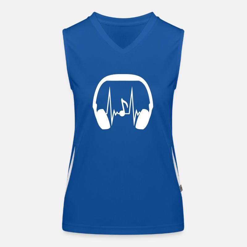 Casque Note Note de musique Fréquence d’impulsion Battement de cœur Débardeur respirant contrasté Femme