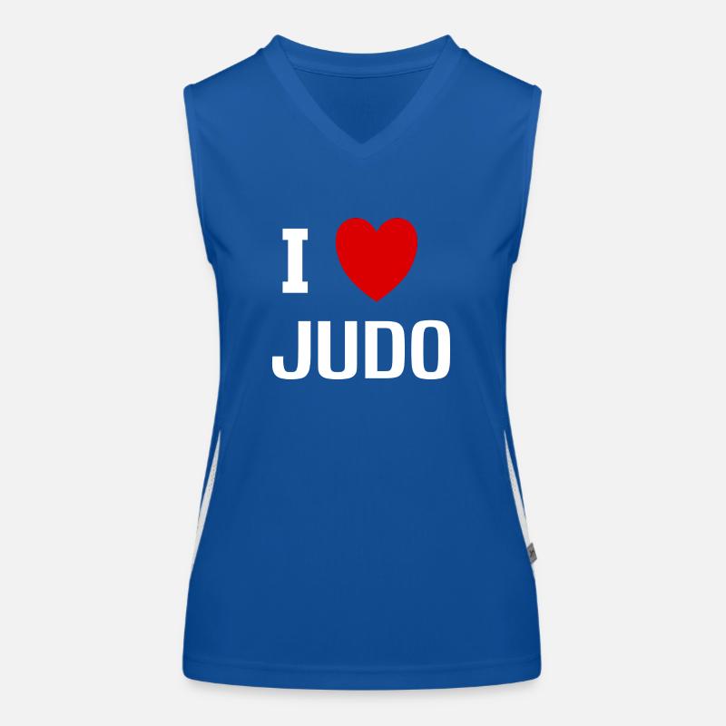 Ich liebe Judo Funktionelles Kontrast-Tank Top für Frauen