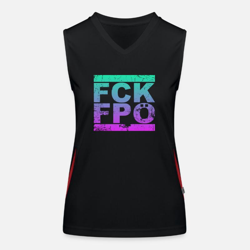 FCK FPÖ - Setting an example against the right (vintage) Women's Functional Contrast Tank Top