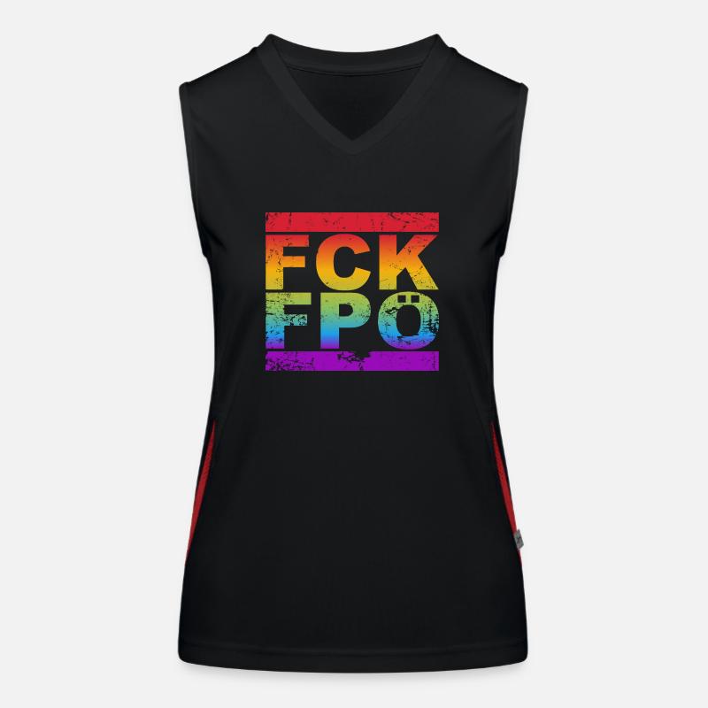 FCK FPÖ - Setting an example against the right, LGBTQ Women's Functional Contrast Tank Top