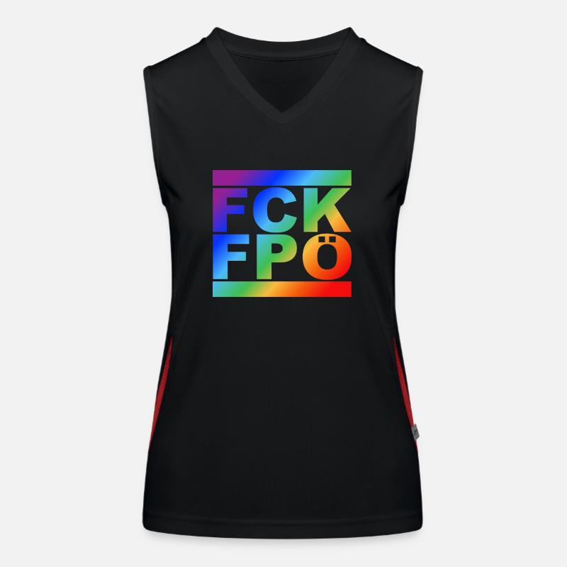 FCK FPÖ - LGBTQ - Setting an example against the right Women's Functional Contrast Tank Top