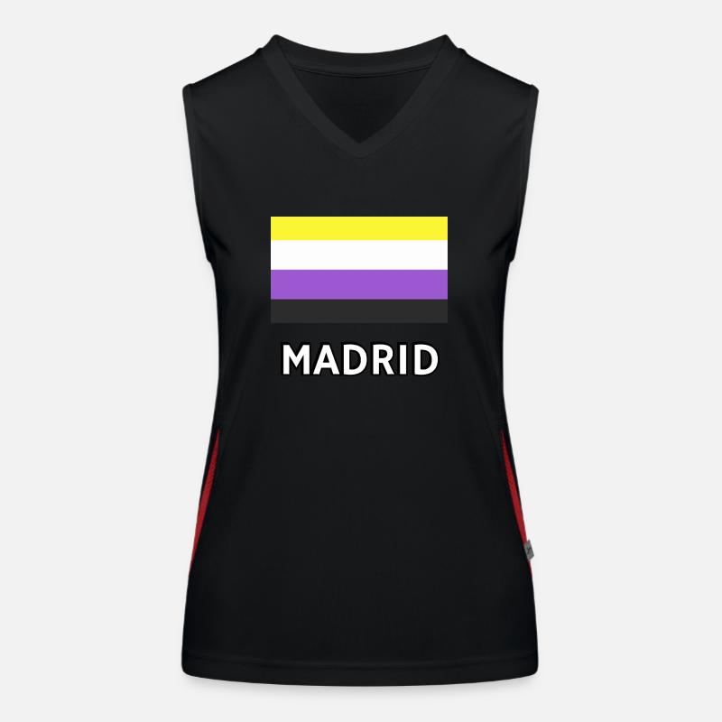 Non binary Pride Flag Madrid Women's Functional Contrast Tank Top