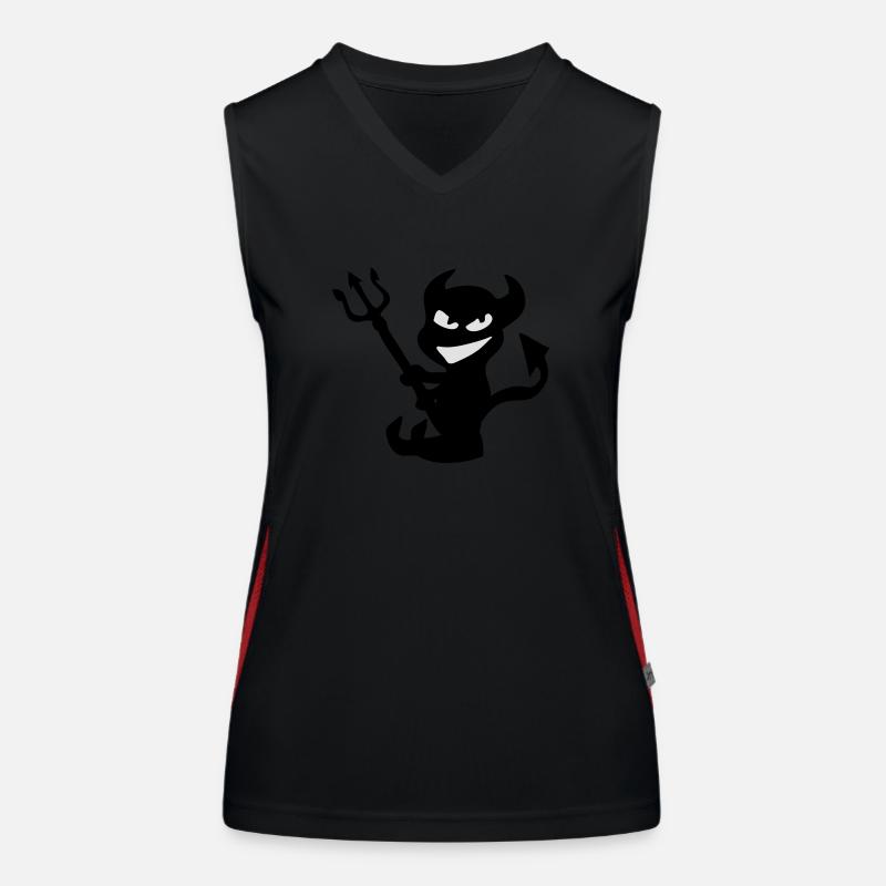 Smile evil with trident Women's Functional Contrast Tank Top