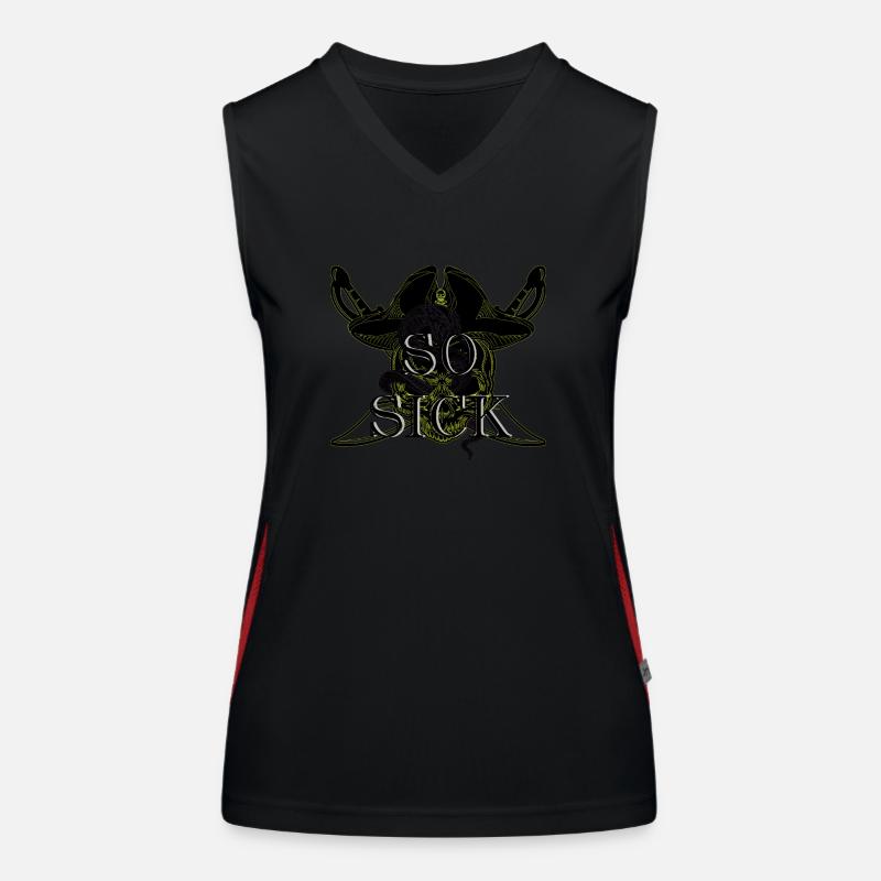 Pirate Skull So Sick Women's Functional Contrast Tank Top