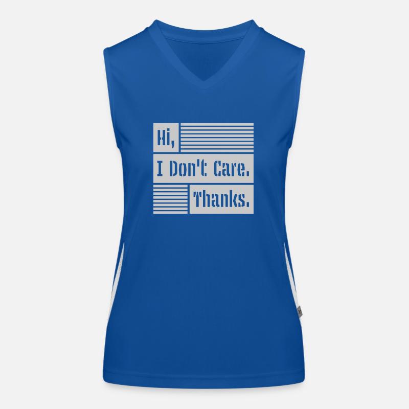 Hi I dont care Funktionelles Kontrast-Tank Top für Frauen