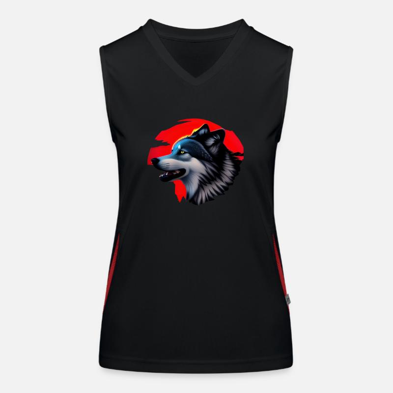 Wolf Funktionelles Kontrast-Tank Top für Frauen