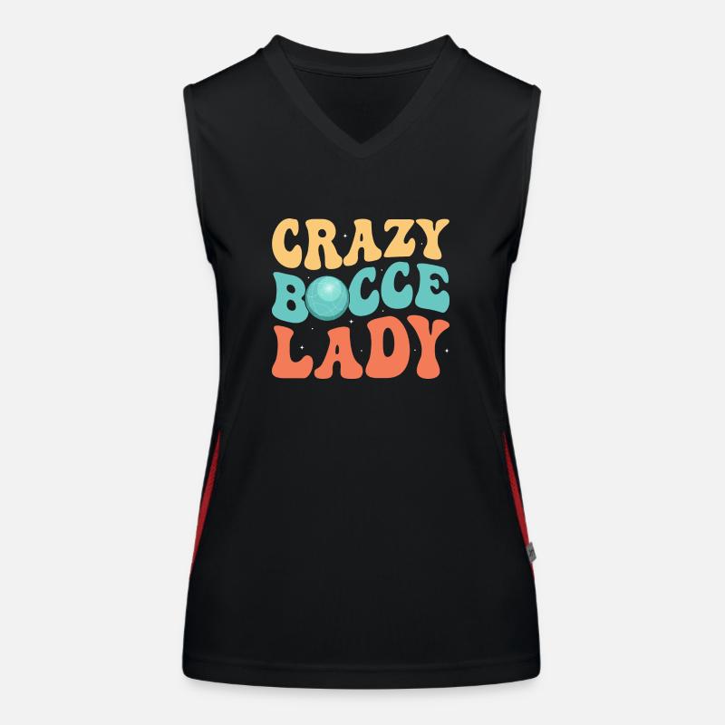 Crazy Bocce Lady Petangue Team Player Funktionelles Kontrast-Tank Top für Frauen