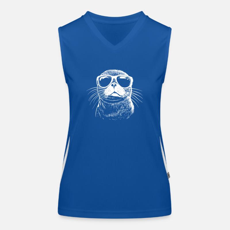 Cool Robbe Sonnenbrille Sommer Strand Funktionelles Kontrast-Tank Top für Frauen