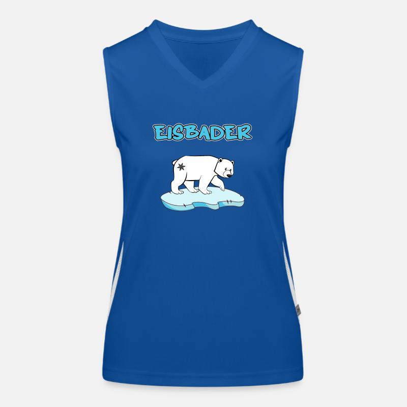 Eisbad Winterschwimmen "Eisbader Eisbär Winterbad" Funktionelles Kontrast-Tank Top für Frauen
