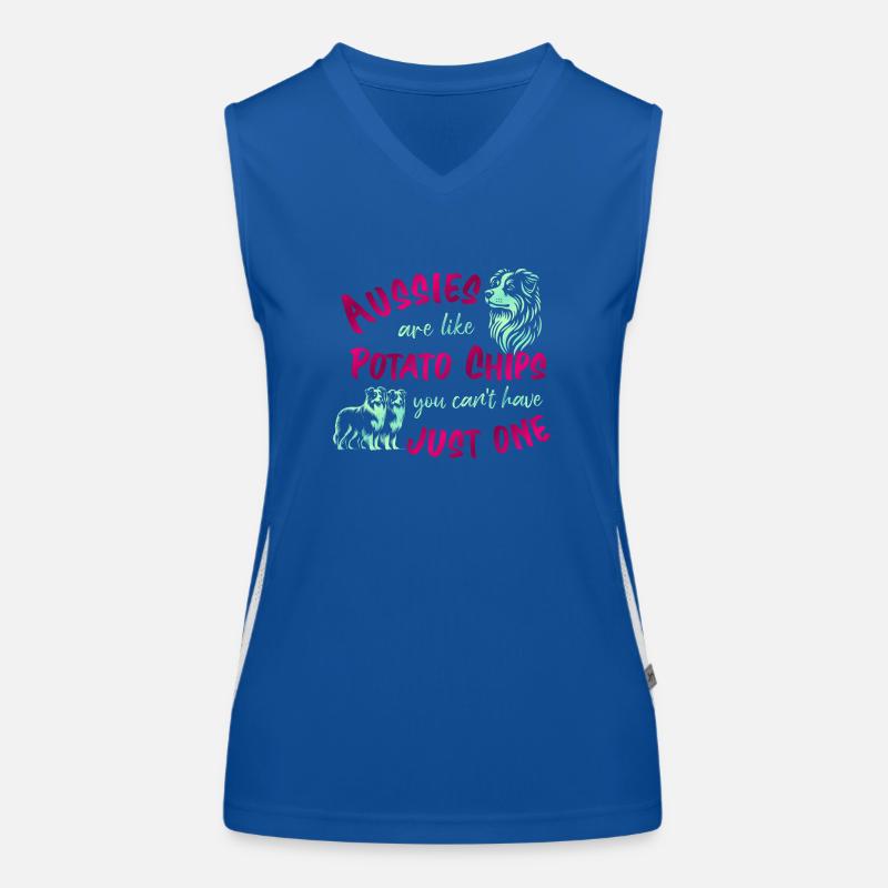 Aussies are like Potato Chips - pink Funktionelles Kontrast-Tank Top für Frauen