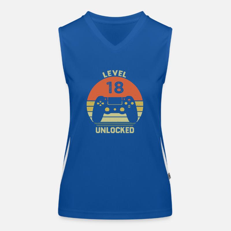 Level 18 Unlocked 18 Jahre Geburtstag Geschenk Funktionelles Kontrast-Tank Top für Frauen
