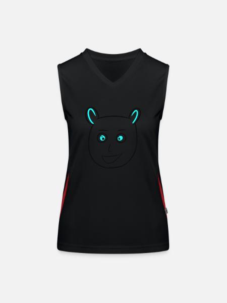 PabsyYouBear - Women's Functional Contrast Tank Top - black/red - Front