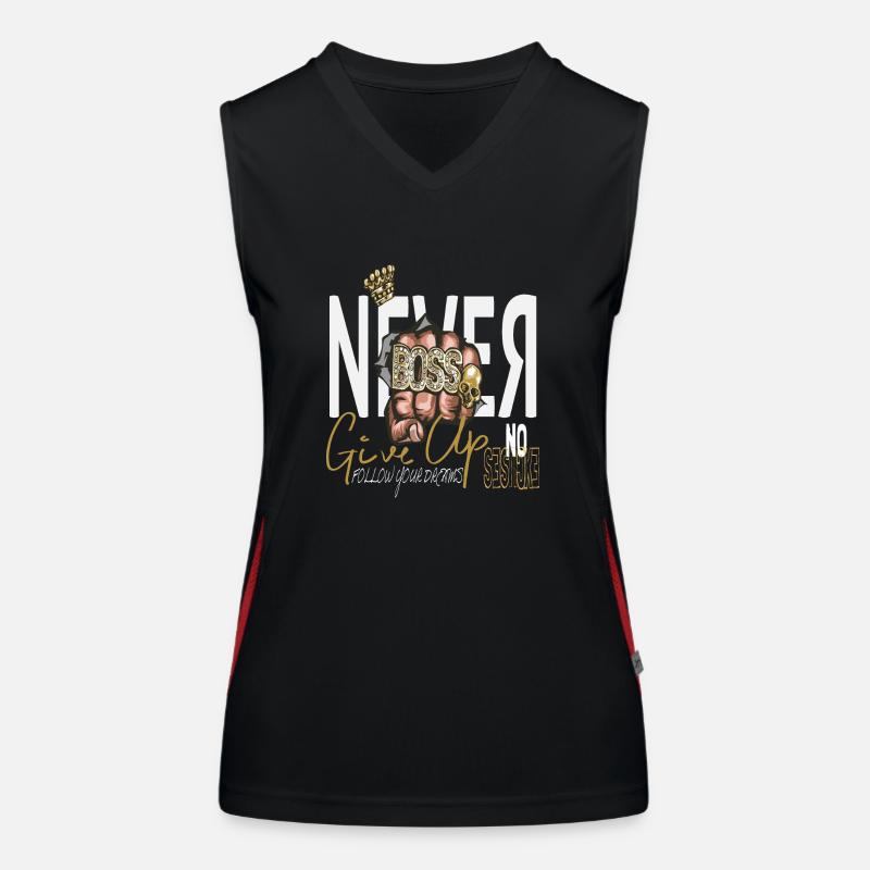 Never Give Up Funktionelles Kontrast-Tank Top für Frauen
