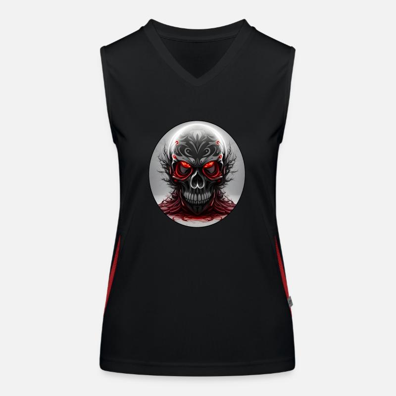 Darkside Design - Schädel Kunst 2 Funktionelles Kontrast-Tank Top für Frauen