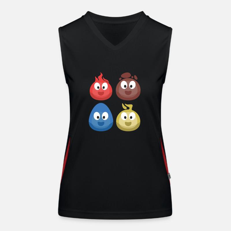 4 éléments (feu, terre, eau, air) (bulle) Débardeur respirant contrasté Femme